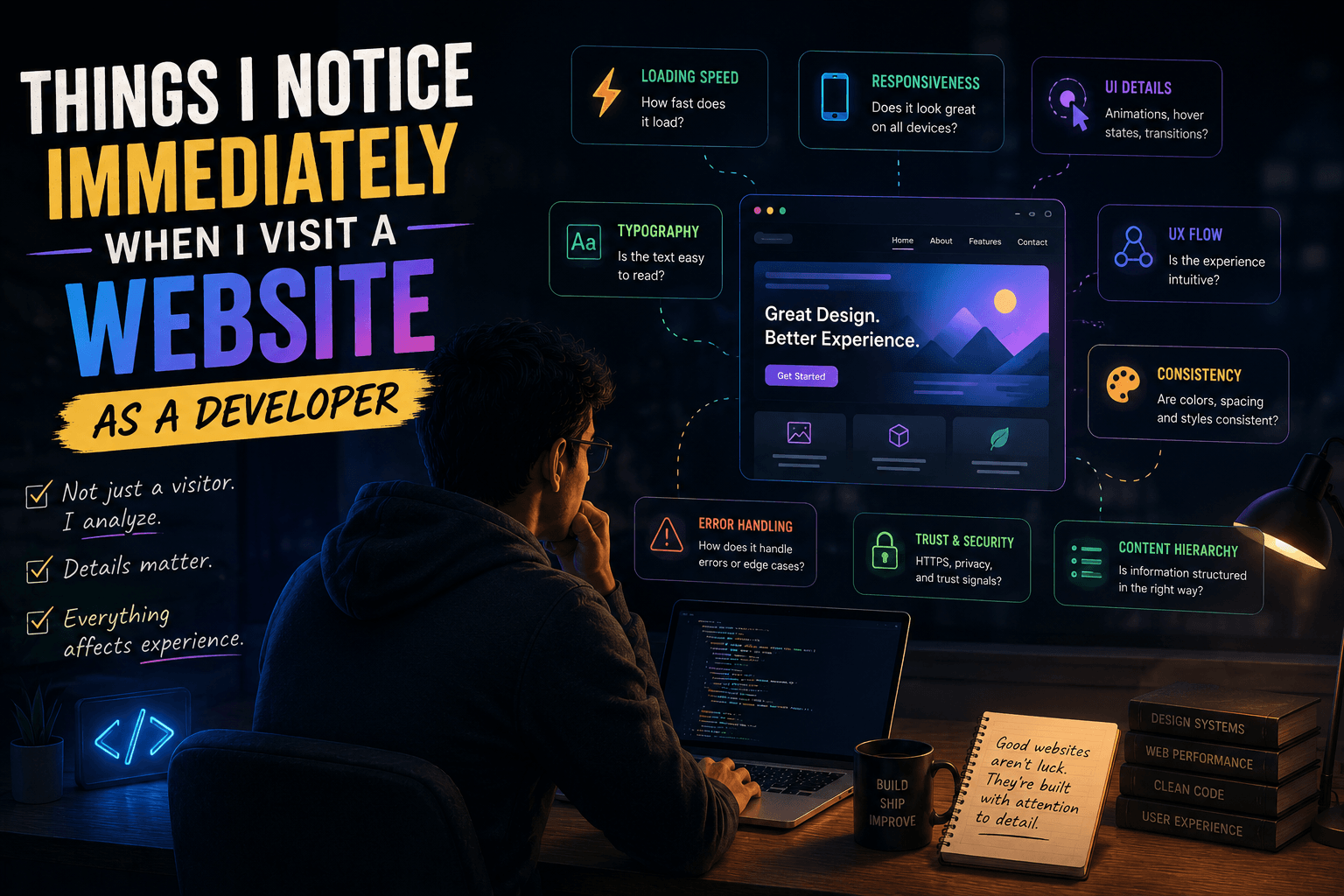 Blog post image for: Things I Notice Immediately When I Visit a Website as a Developer ππ»