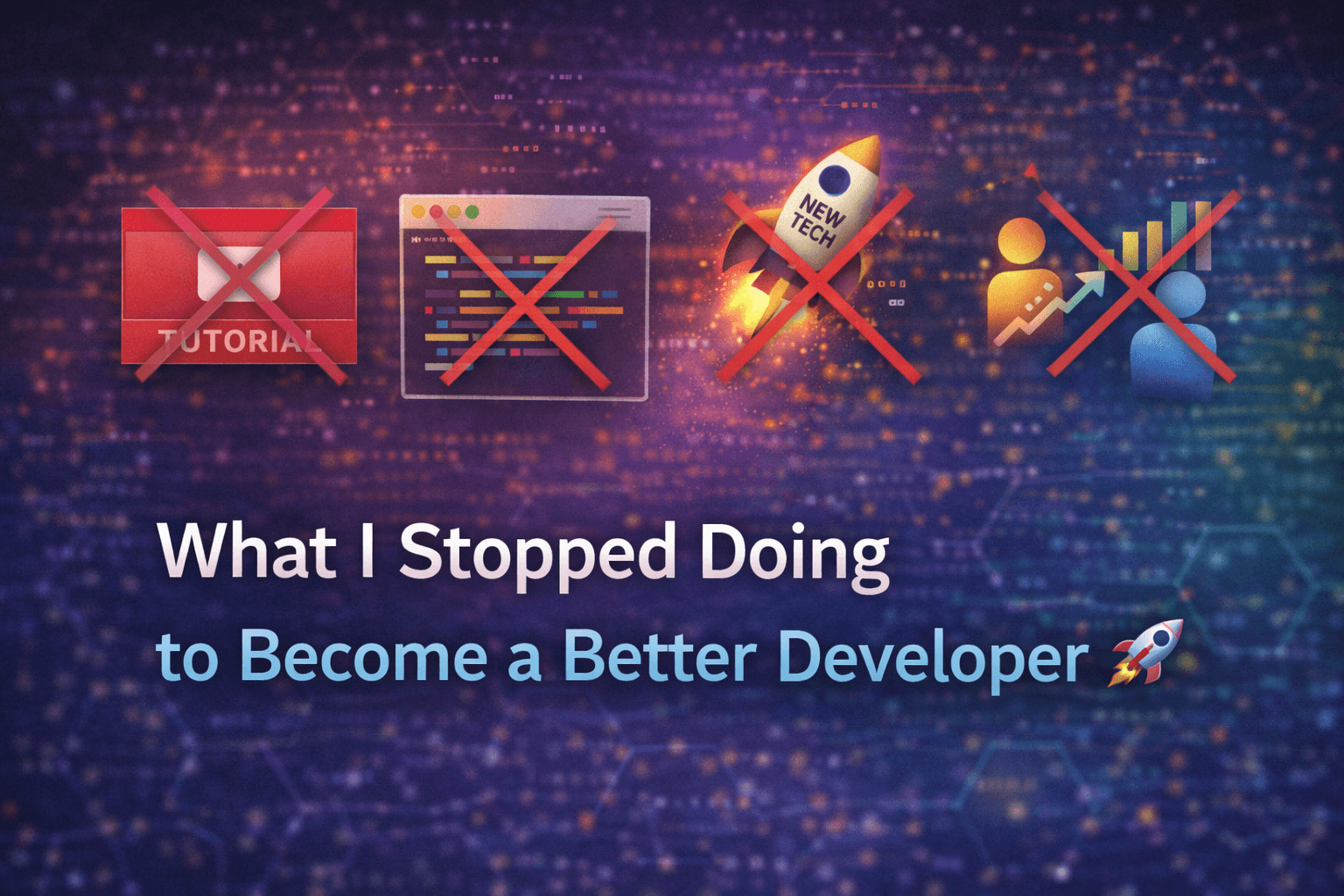 Blog post image: Blog post image for: What I Stopped Doing to Become a Better Developer 🚀