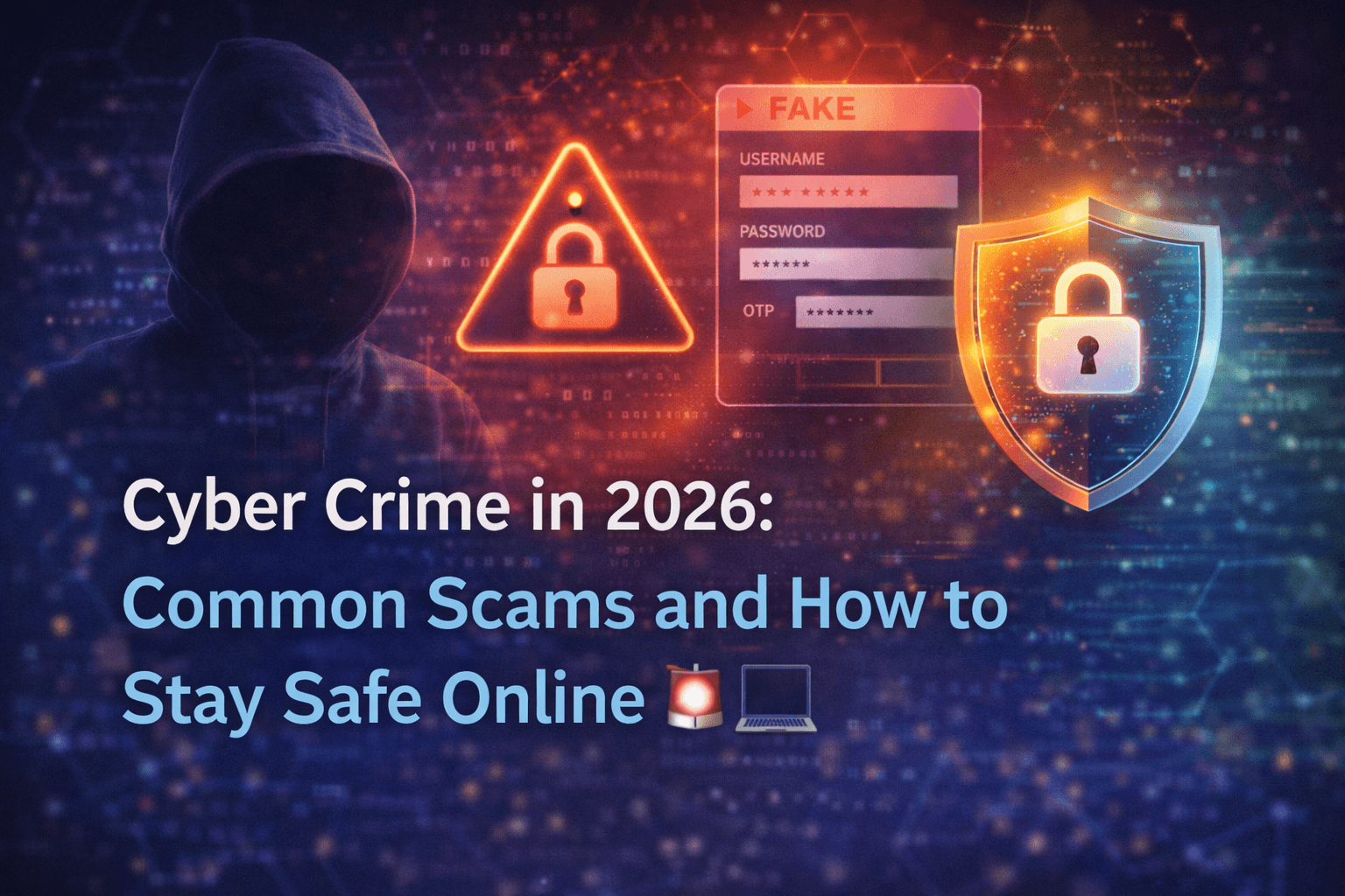 Blog post image: Blog post image for: Cyber Crime in 2026: Common Scams and How to Stay Safe Online 🚨💻